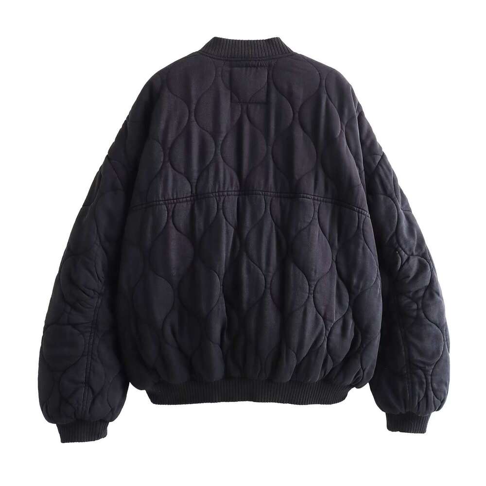 Women's Autumn And Winter Fashion Loose Pilot Shoulder Width Washed Cotton Jacket B481159