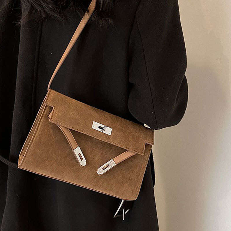 Women's Bags handbag Single shoulder women's autumn winter new item, frosted fashionable and versatile crossbody bag, large capacity work co