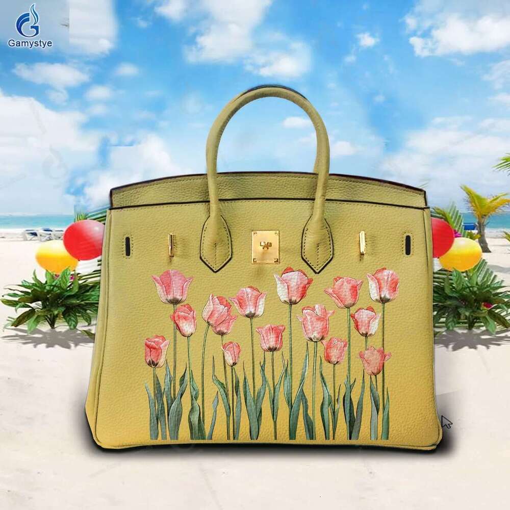 Printed Customize Art Bags Designer Totes Women Purses and Handbag wers Lychee Pattern 100% Real Cowhide Leather Big Capaci