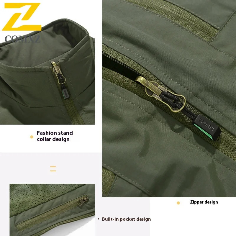 Fishing Vest Mens Spring Summer Fashion Casual MultiPocket Sleeveless Work Jacket Outdoor Travel Mountaineering Coat 250312