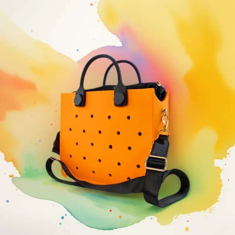 Soft Rubber Shoulder Colorful Fashion Beach Handbag For Women Fit Personalized Bag Charms Summer Style Shopping Bags