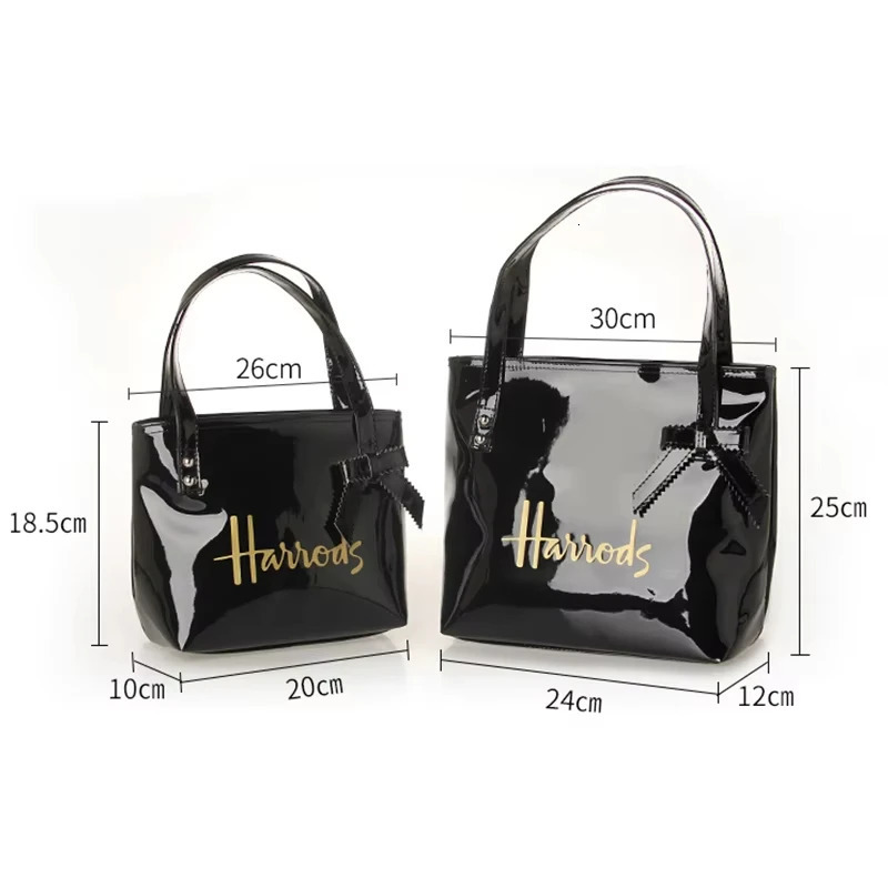 MABULA PVC Waterproof Shopper Bowknot Tote Bag Ladies Shoulder Shopping Handbags Eco Friendly Female Casual Tote Messenger Bag 250305