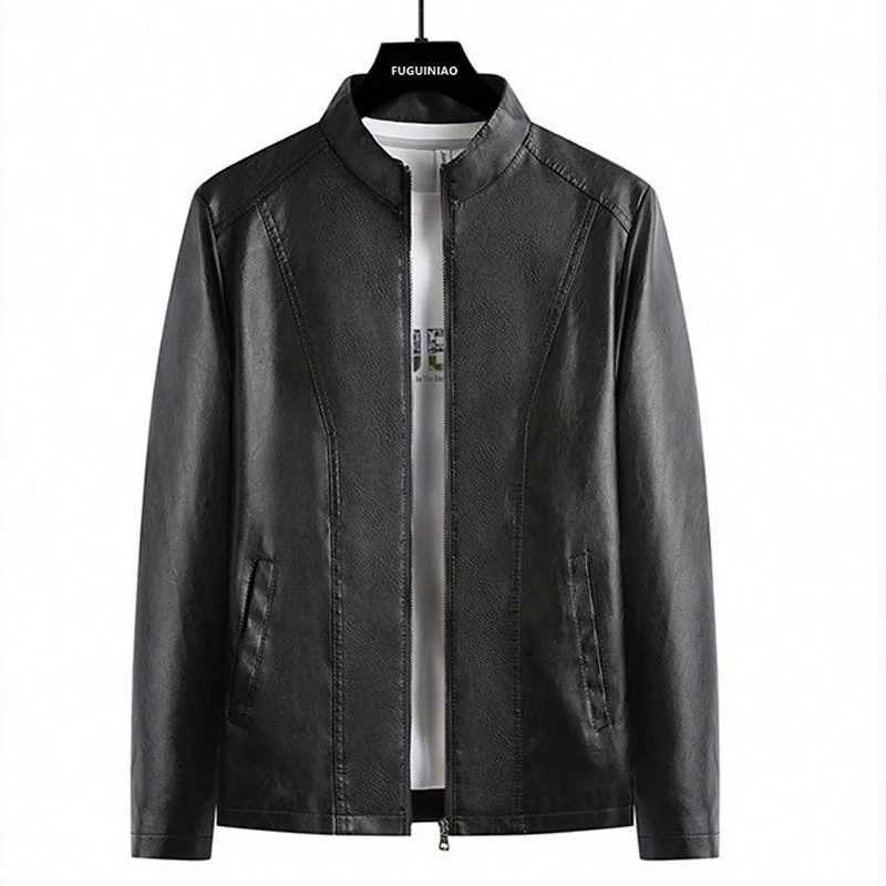 Spring Autumn Men Jacket Black Leather Coat Concise Young Man Bomber Jackets Zipper Leather Jacket for Men Plus Size M-5XL MY266T250311