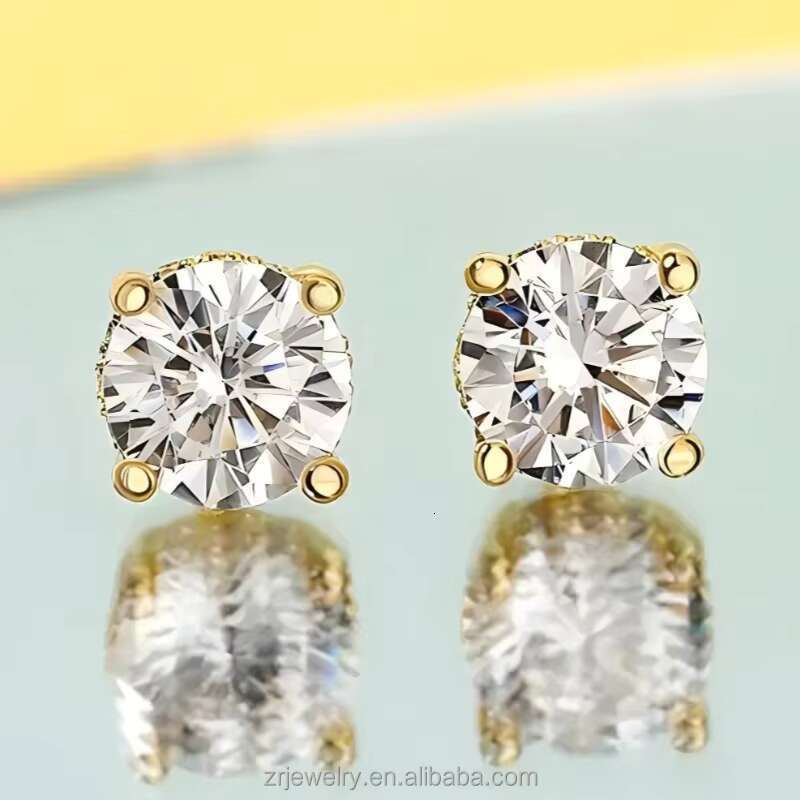 1 Carat 10k/14k/Gold Vvs Gra Set Classic Carbon Silica Earrings
