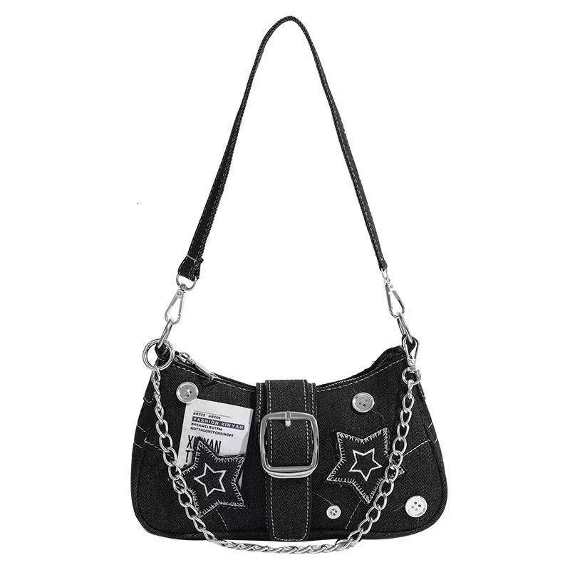 Star Cowboy Underarm New Fashion Designer Trendy Mini Handbag Y2K Millennium Hot Girl Crescent Bag Canvas Underarm Bag Handheld Bag Wallet 2025 New St