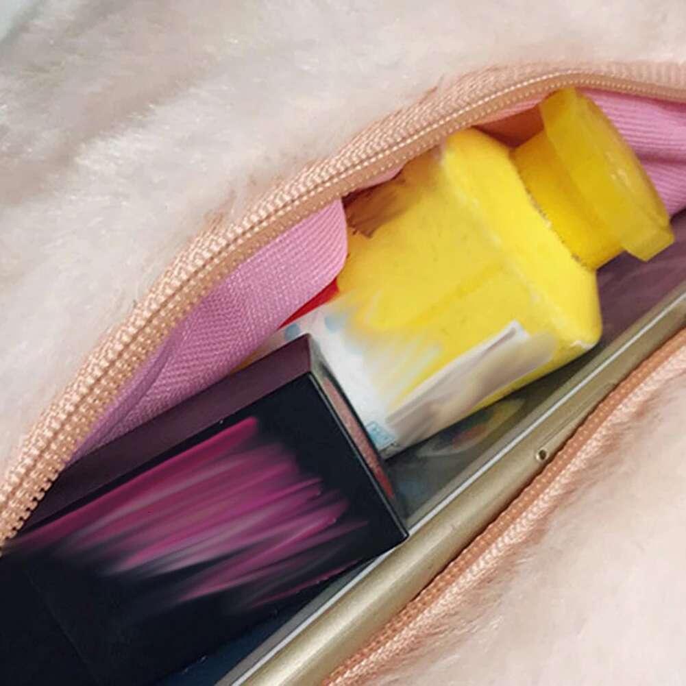 Plush Stuffed Animal Crossbody Bags Lovely Pig Shoulder Women Soft Winter Phone Purse Cartoon Handbags Key Money Storage Bag