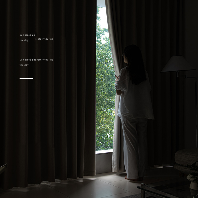 T0392 Light luxury modern simple curtain blackout insulation living room bedroom balcony curtain finished product wholesale