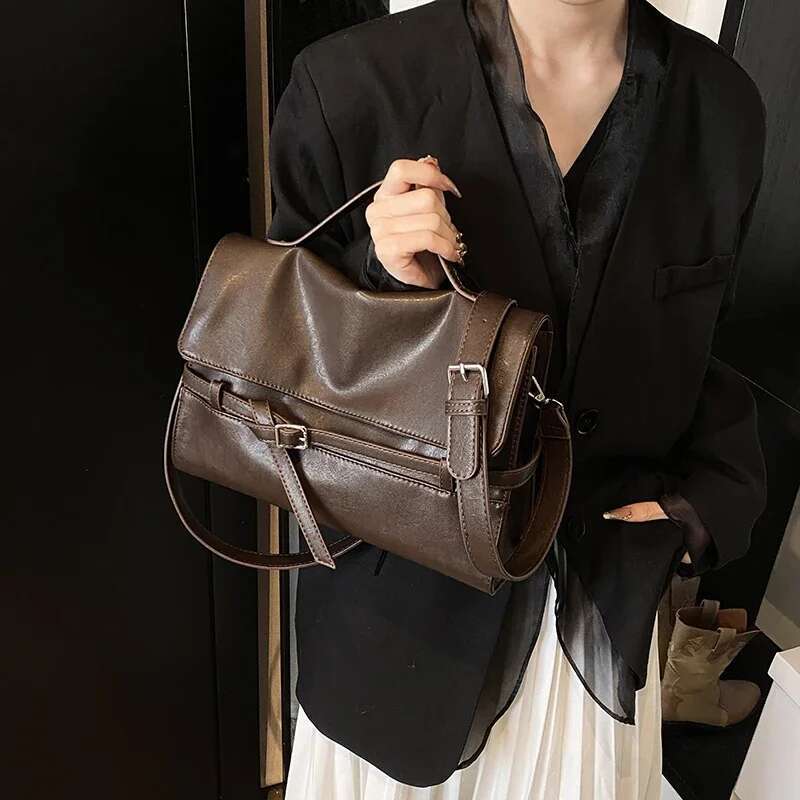 LEFTSIDE Small PU Leather Crossbody Bags Lady Short Handle Shoulder Bag For Women 2024 Designer Y2k Fashion Handbags And Purses