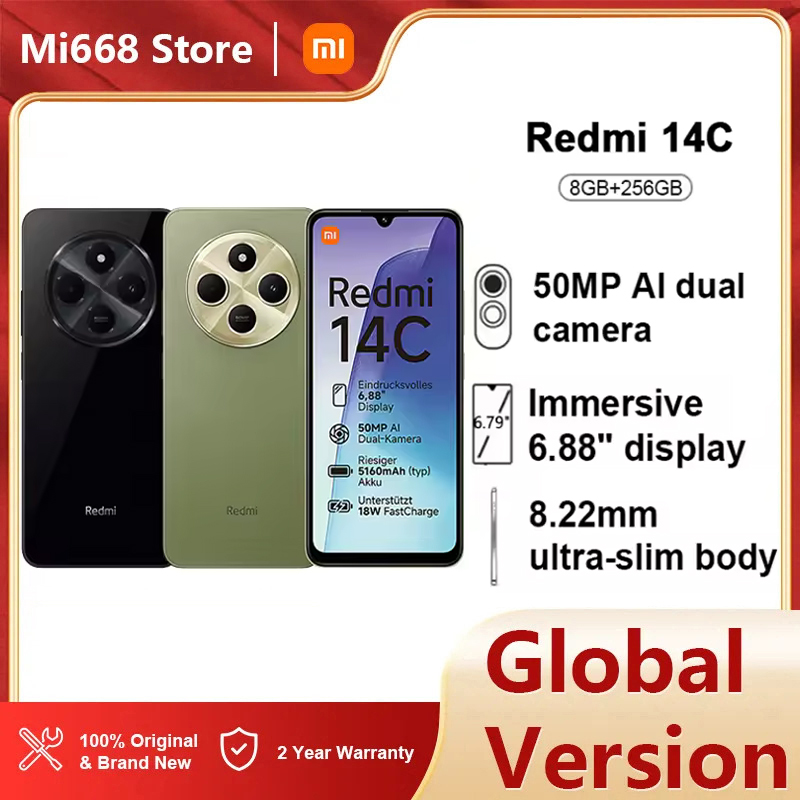 Global Version Xiaomi Redmi 14C NFC smartphones 8GB+256GB MediaTek Helio G81-Ultra 6,88 screen 120 Hz dual camera with IA 50 MP