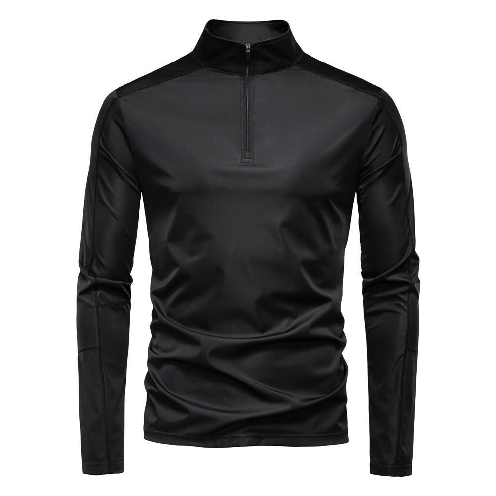 2025 polo Spring/Summer New Men's Sunscreen and UV Protection UPF100+Base Shirt Long Sleeve Half Zipper T-shirt for Men tracksuit
