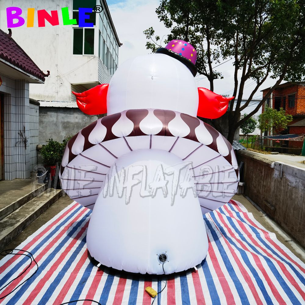 Customized Holiday Decorative Inflatable Evil Clown Head 8m height (26ft) with blower inflatables halloween ghost with LEDs Entrance Decoration