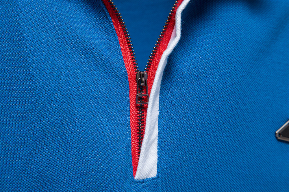 polo Men's short sleeved 2025 spring/summer new lapel metal decoration fashionable men's t shirt