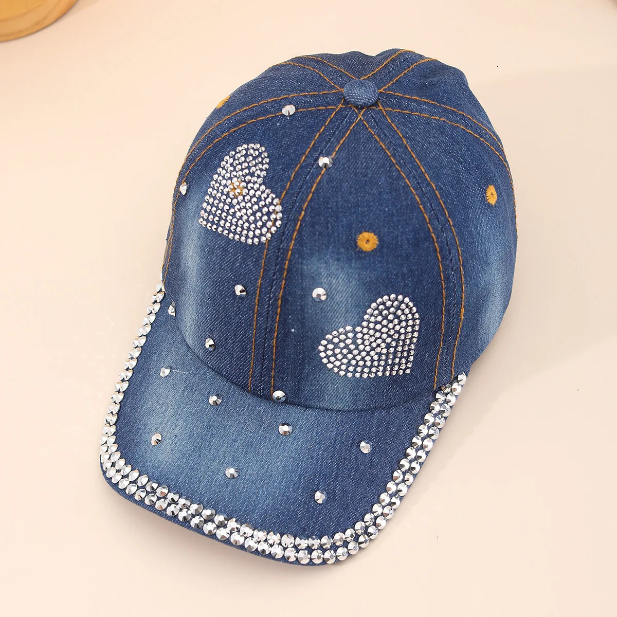 Baseball Cap Women Rivet Love Heart Cowboy Hat Summer Sunshade Fashion Vintage Hats For Casual Outdoor 250311