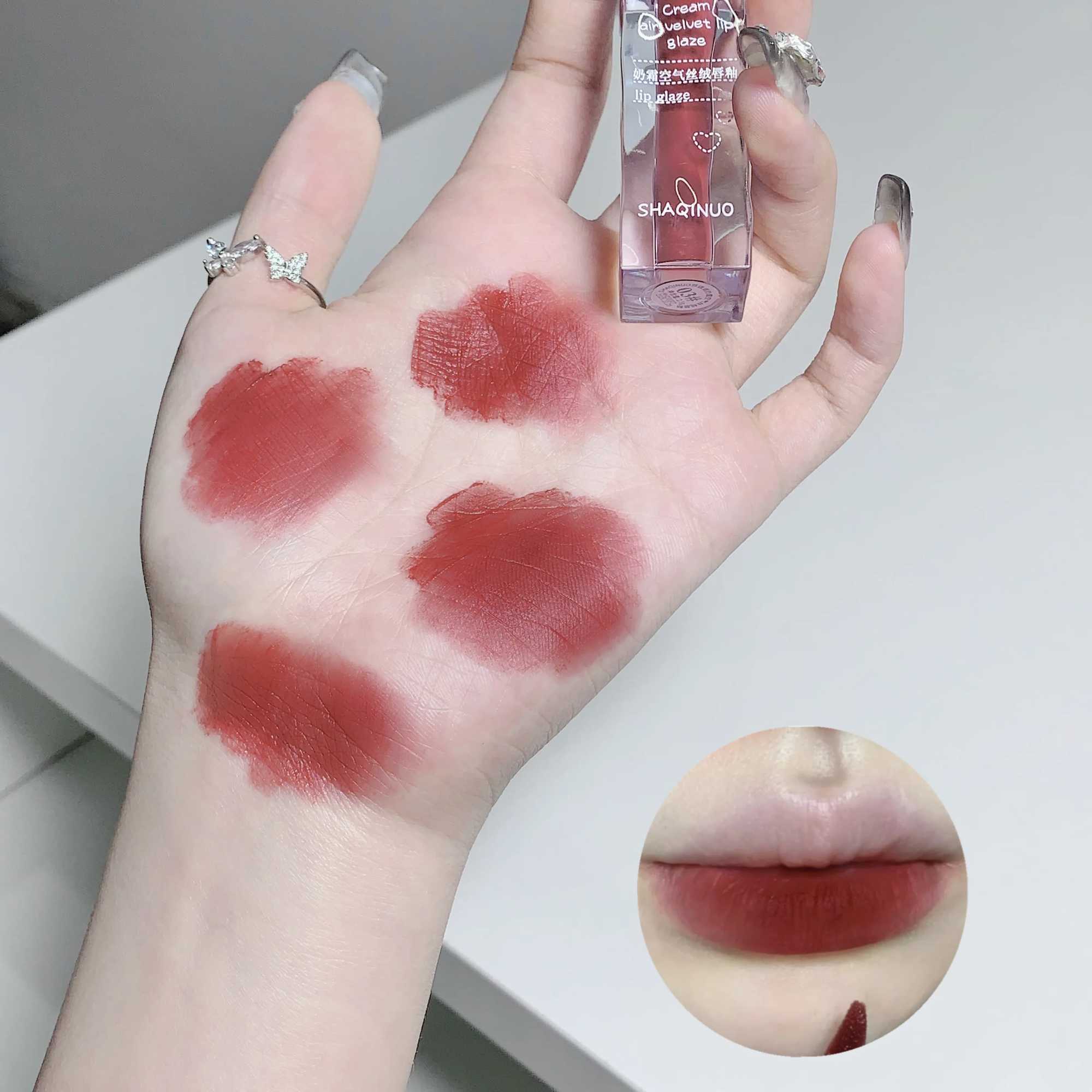 Lipstick cream air velvet lipstick matte velvet soft fog pure white waterproof non stick cup lipstick W250312