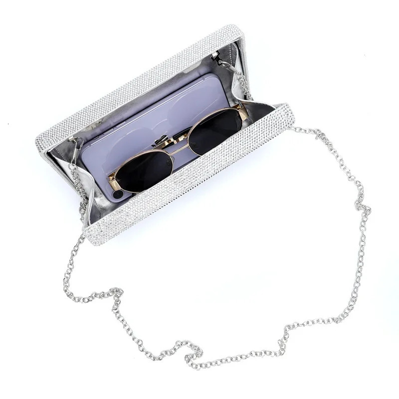 Poker Card Spades Ace Women Crystal Clutch Purse Evening Bag Rhinestone Lady Handbags Crossbody Shoulder Bags For Party 250311