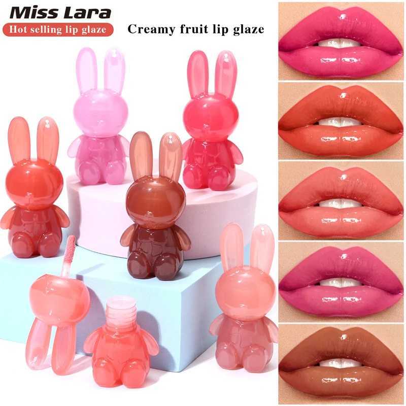 Watery Crystal Clear Jelly Rabbit Lip Gloss Long-lasting Moisturizing Smooth Shimmering Lip Hydrating Liquid Fruit Lip Tint W250312