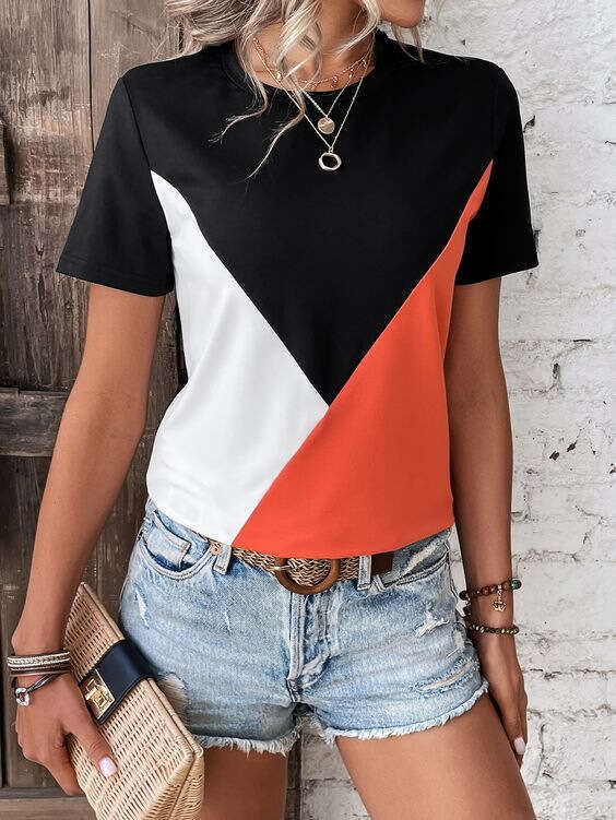 European and American butterfly digital printed multi-color short sleeved round neck T-shirt new casual fashion trend clothing
