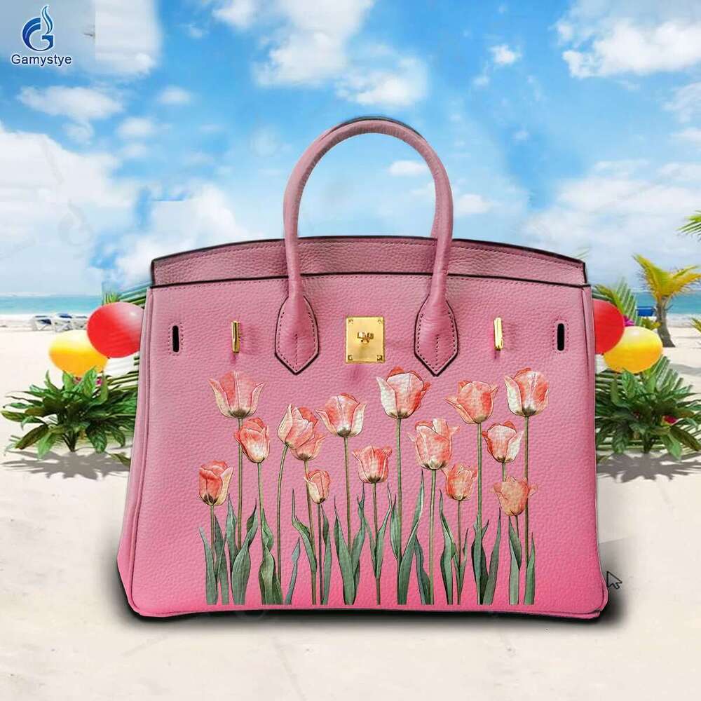 Printed Customize Art Bags Designer Totes Women Purses and Handbag wers Lychee Pattern 100% Real Cowhide Leather Big Capaci