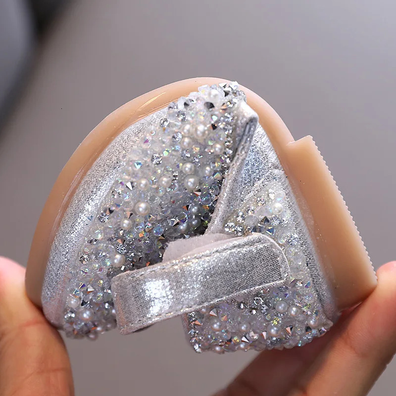 Autumn Girls Rhinestone Leather Shoes Spring Pearl Bow Princess Shoes Soft Children Baby Toddler Single Shoes G06 250311