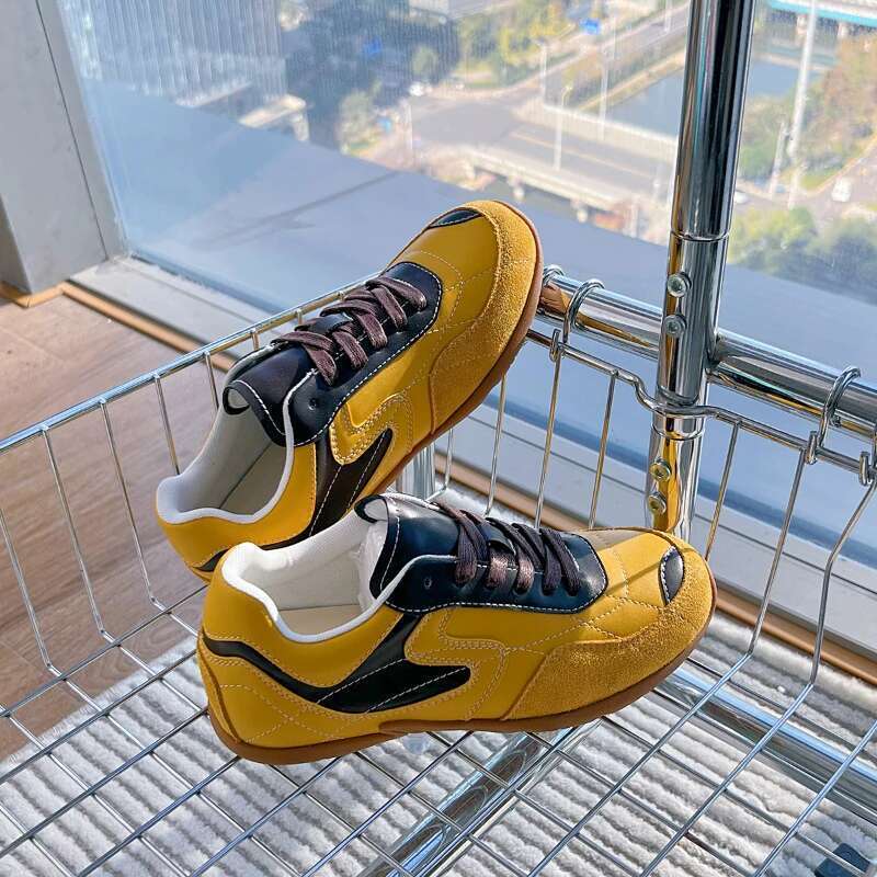 CICIYANG Women German Training Genuine Leather Flats 2025 Spring Casual Sneakers Female Matching Color Forrest Gump Shoes