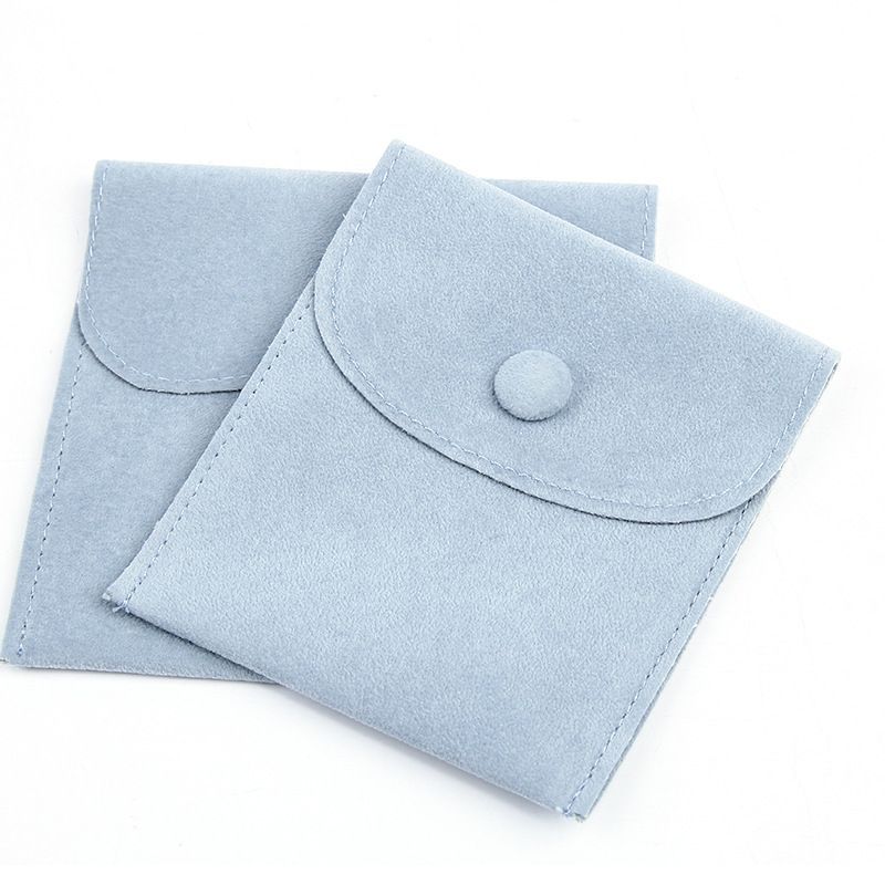 Jewelry Gift Packaging Envelope Bag with Snap Fastener Dust Proof Jewellery Gift Pouches Made of Pearl Velvet Pink Blue colors