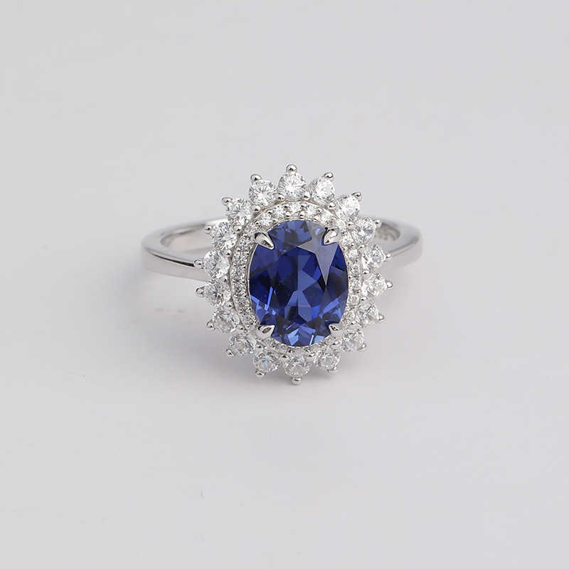 Ruizuan 2024 new style cultivation blue three piece ring necklace earring set W250312