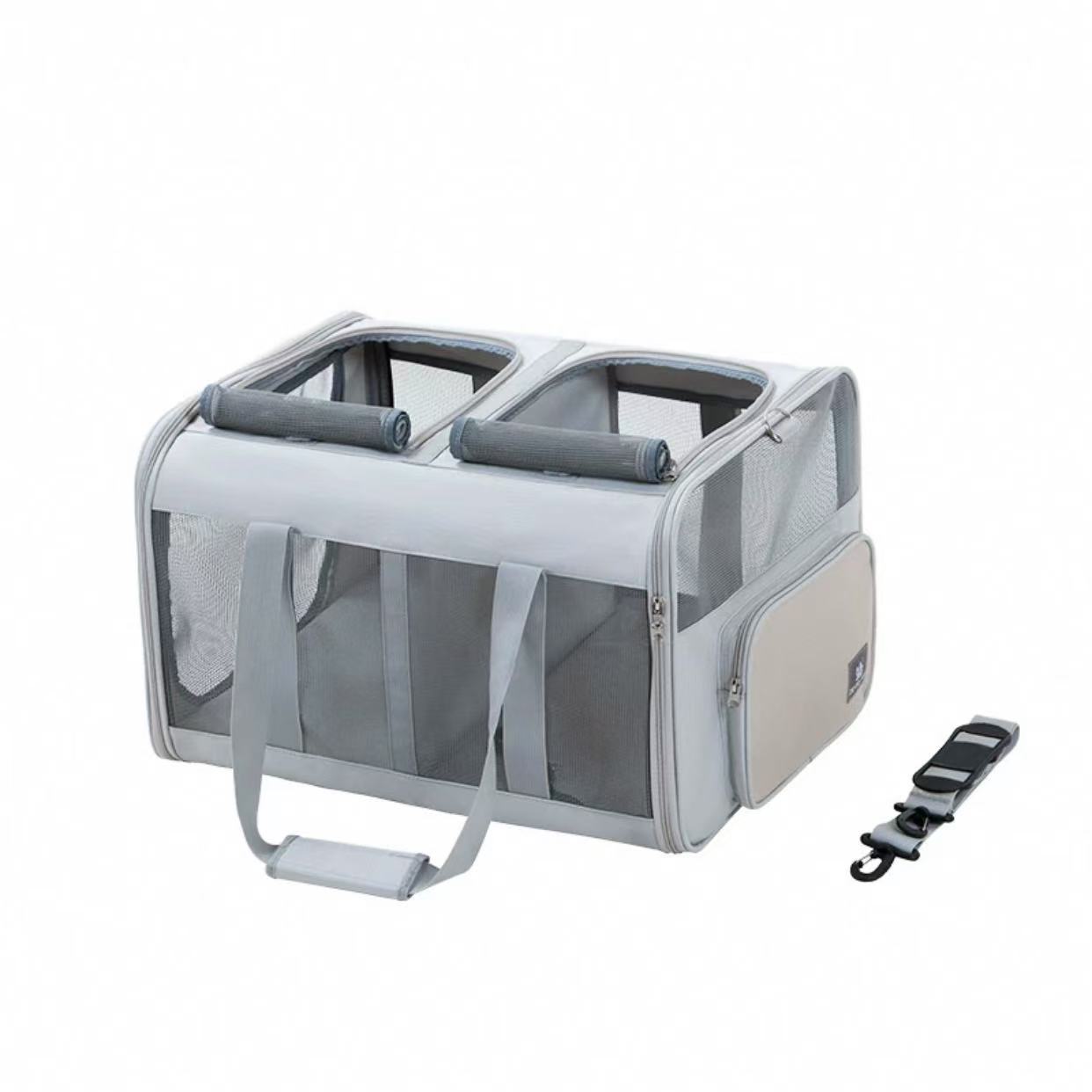 Extra large pet bag for dual cats, portable and expandable backpack for outdoor activities, cat bag for isolation, dog pet car bag