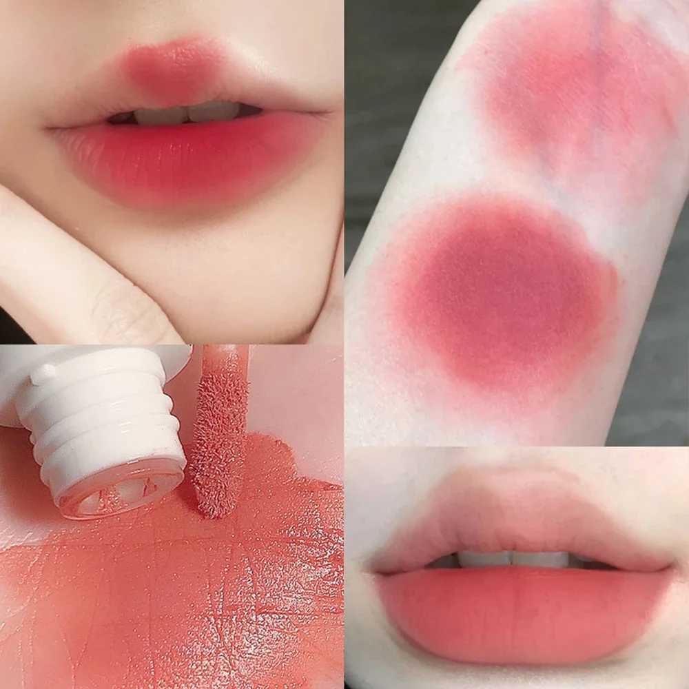 Cute Bear Velvet lipstick Glossy Girl Matte Lip Gel Waterproof Lasting Maroon Red Brown lipstick Korean Makeup Liquid lipstickXJ250312