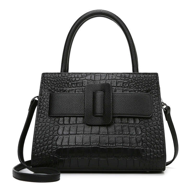 Women's Bags Handheld with feminine temperament new fashionable large capacity single shoulder bag, simple and atmospheric crocodile pattern cros