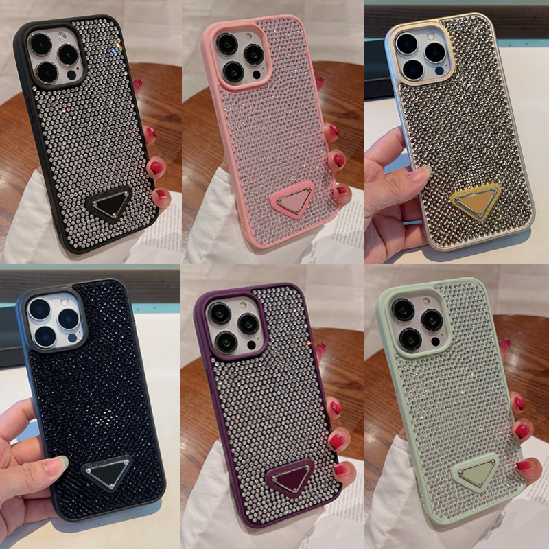 Phone Case Luxury Glitter iPhone Case For iPhone 16 Pro Max 15 14 13 12 11 15 Plus Phonecase Designer Bling Sparkling Rhinestone Diamond Jewelled Crystal Case dhgate