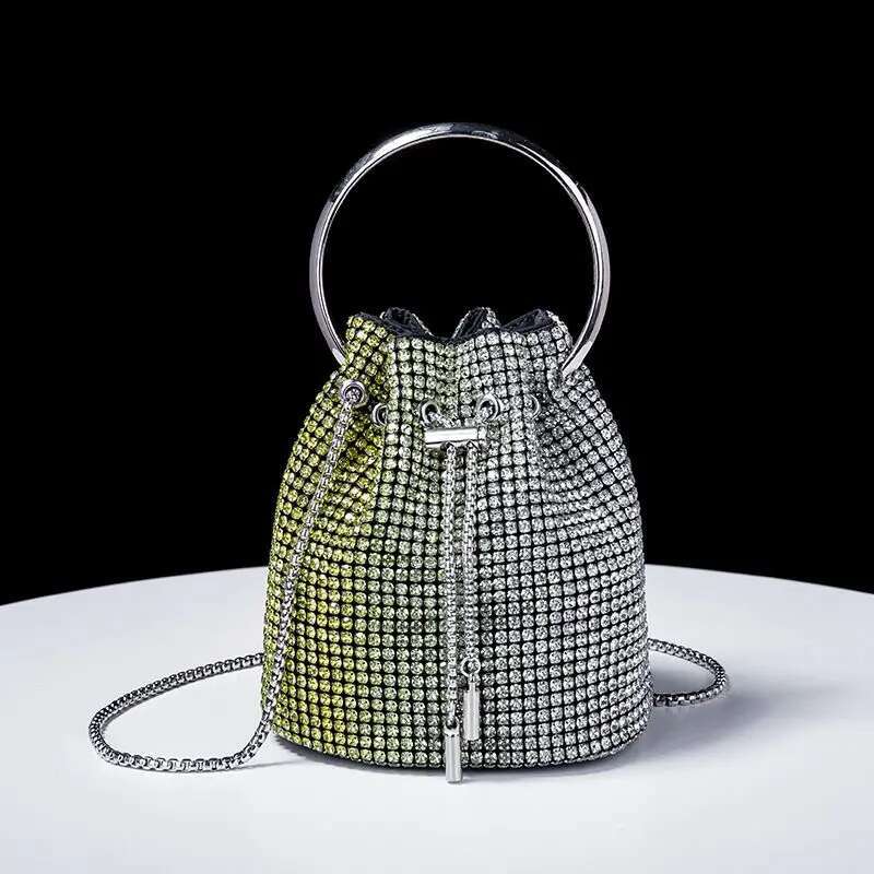 2025 New Bucket Bag For Women Shining Inlaid Dia Bag Fashion Designer Women s Handbag Casual Chain Crossbody Bag Wallet Cosmetics Storage Bag