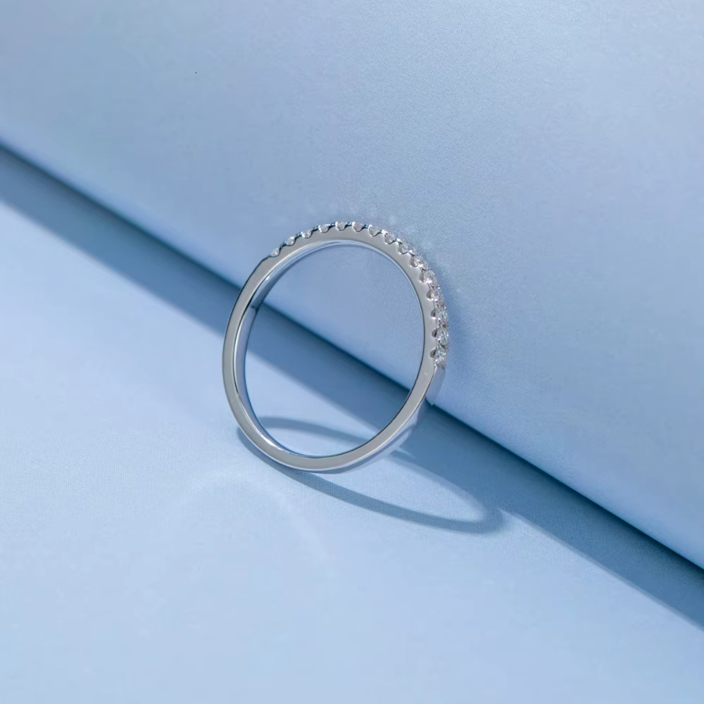 High Quality 925 Sterling Silver Moissanite Eternity Band Rings Affordable Price Moissanite Engagement Wedding Rings