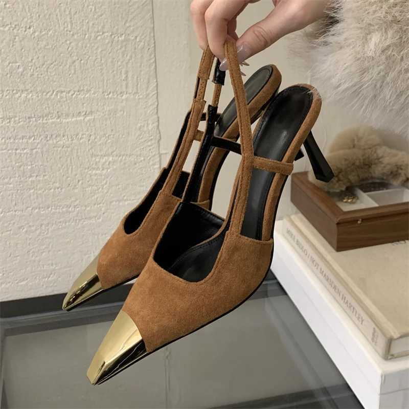 Equal Spring Designer Narrow Band Strap Pumps Wen Sexy Splicing Pointed Toe Thin Low H Banquet Me Shoes Zapatos Mujer Y250317