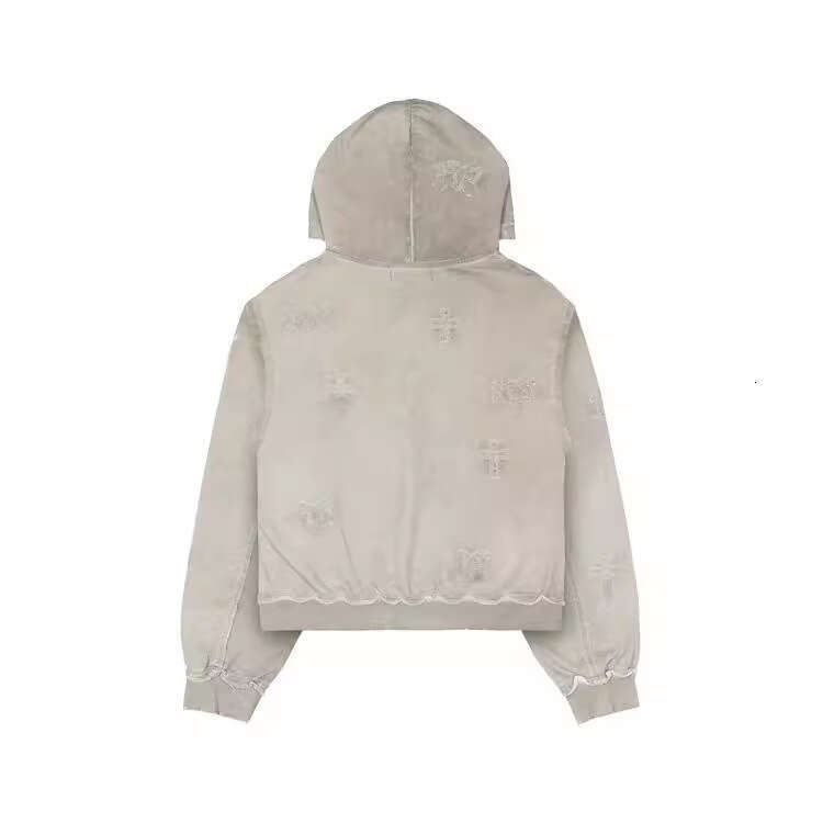 American hip-hop dark cross patch embroidered with personalized design sense, high street loose fitting men's and women's hoodie