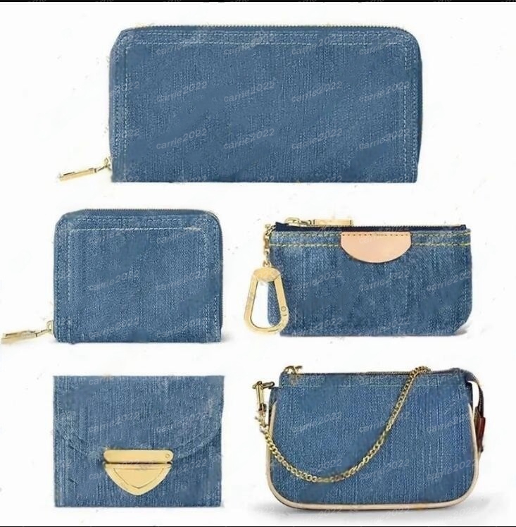 AAA Ladies Fashion Casual Designer wallet Luxury Denim Victorine Zippy Wallet Key Pouch Coin Purse Credit Card Holder TOP Mirror Quality