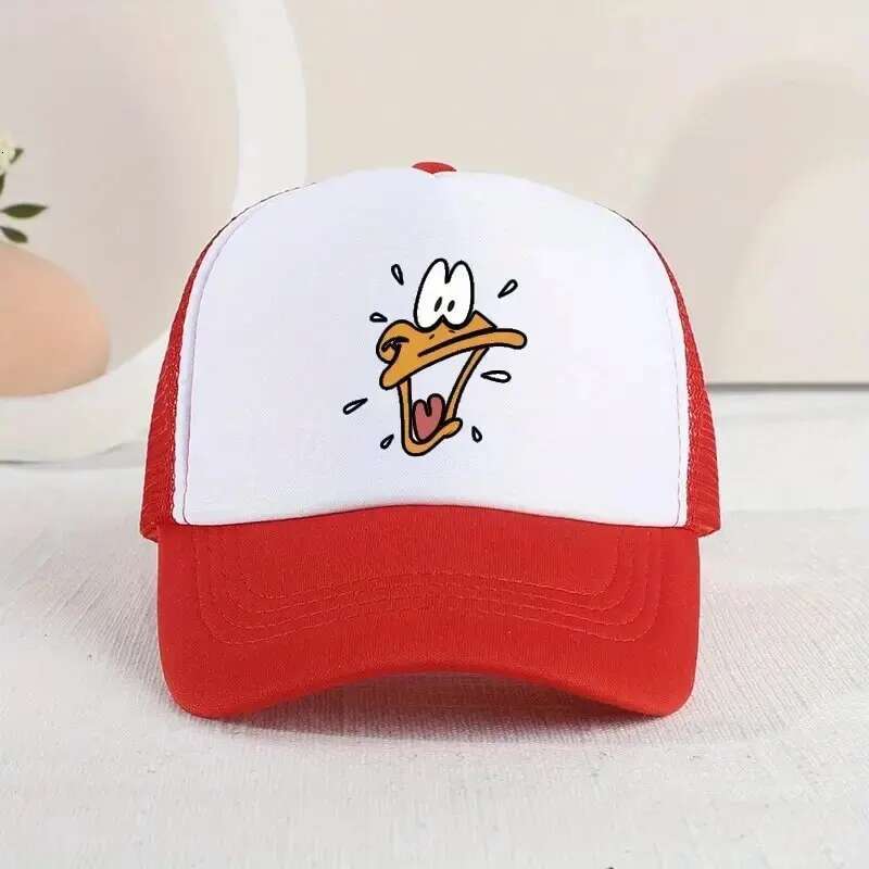 1pc Girl's Sunshade Breathable Mesh Baseball Cap With Duck Mouth Design Pattern For Outdoor Sport