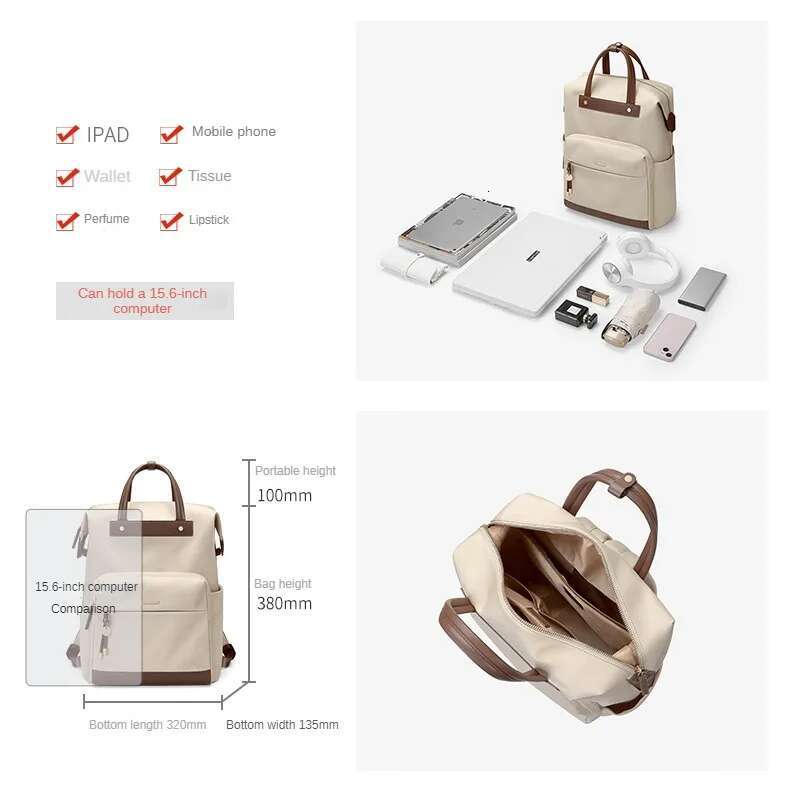 GOLF Large Capacity Schoolbag College Student Commuter Computer Bag Minimalist Female Handheld Backpack