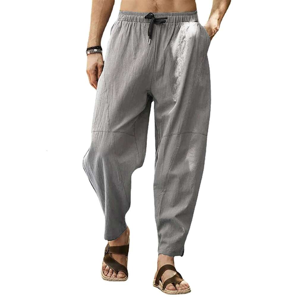 plus size loose casual sports pants, cotton en drawstring hip-hop lantern shorts, men's 2025 new style, chic and elegant clothing