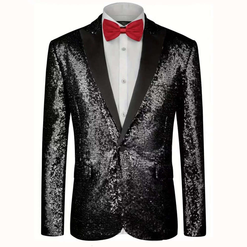 Performance Dress, Gold Sequins, Korean Suit, Nightclub, Men's Clothing, Host, Director, And Studio Coat Batch