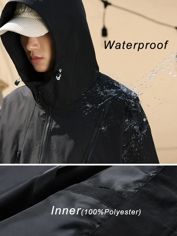 couple jacket mens and womens Korean style fashionable unisex outdoor lightweight waterproof hooded windproof loose casual 250312