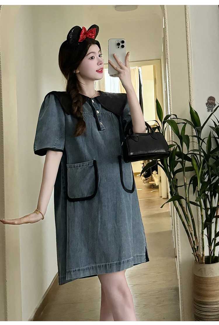 G73176# Pregnant Womens Clothing Womens Dresses Denim Summer New Arrival Maternity DressesT250311