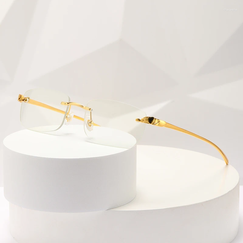 Sunglasses Small Rimless Man Woman Fashion Transparent Sun Glasses Stylish Frameless Driving Travelling Shades