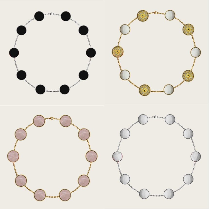 diamond necklace for woman necklaces gold necklace Four Leaf Clover Designer Necklace Pendant Pearl Mother Plated Gold Necklaces Girl mossanite jewelr