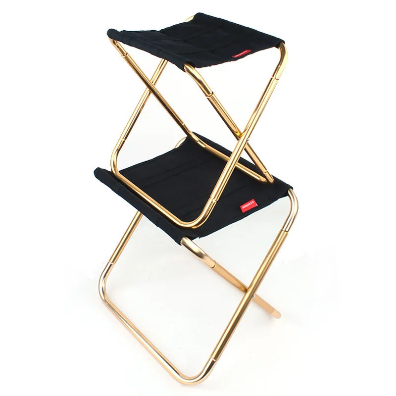 Folding Stool Large 7075 Aluminum Alloy Outdoor Portable Barbecue Fishing Folding Chair Camping Climbing Stool Portable Chair 250312