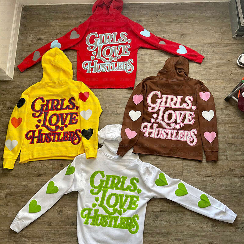 Printed Hooded Pullover Fitting Unisex Sweatshirt Y2k Loose Jacket Top