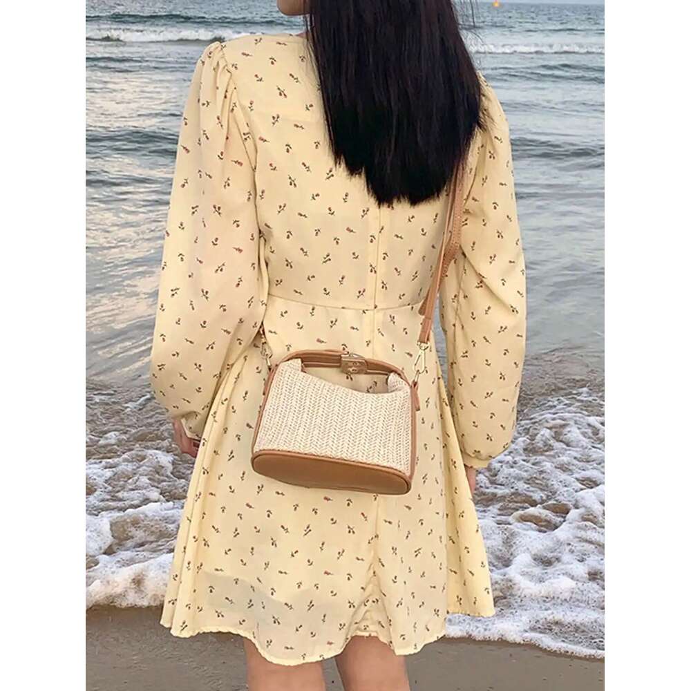 2025 Summer New Grass Weaving Small Casual Women's Handheld One Shoulder Crossbody Bag