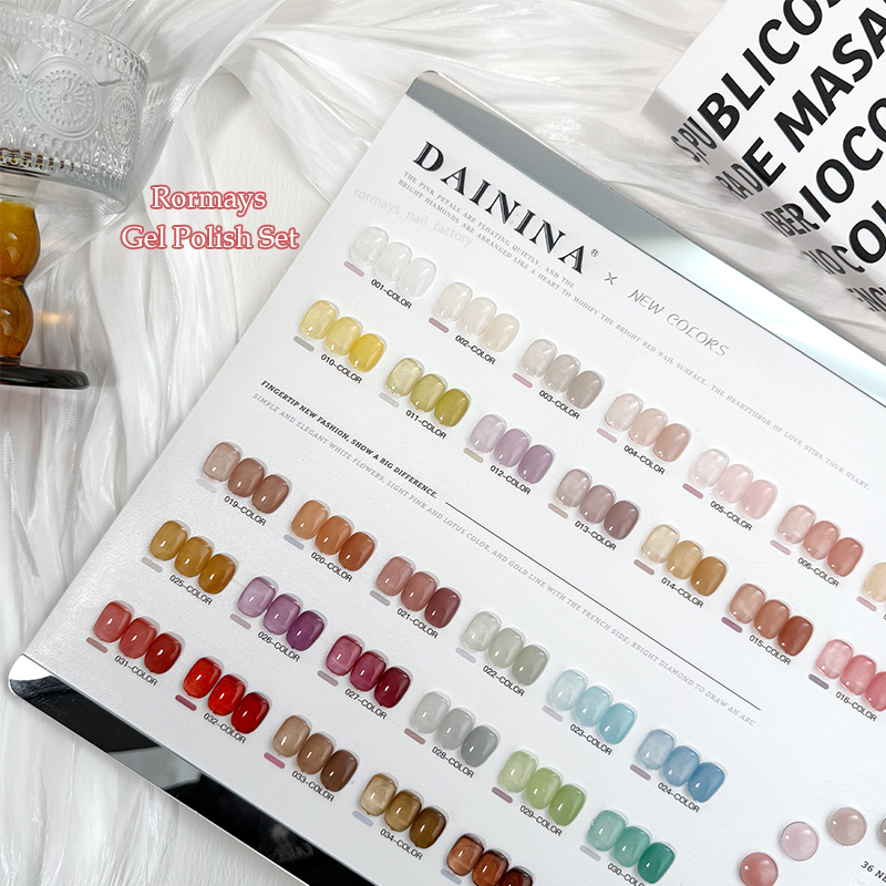 Rormays Summer Jelly Ice gel Polishing 36 PCS Mixed Varnish gel Durable Primer Finish Finish Jade Grease Cream UV LED Nail Salon Wholesale Factory