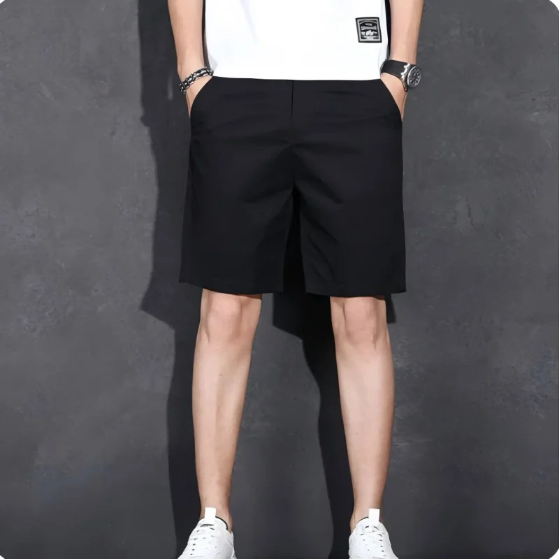 Summer 100% Cotton Soft Mens Drawstring Waist Comfortable Black and White Yellow Red Blue Casual Shorts M5XL 250312