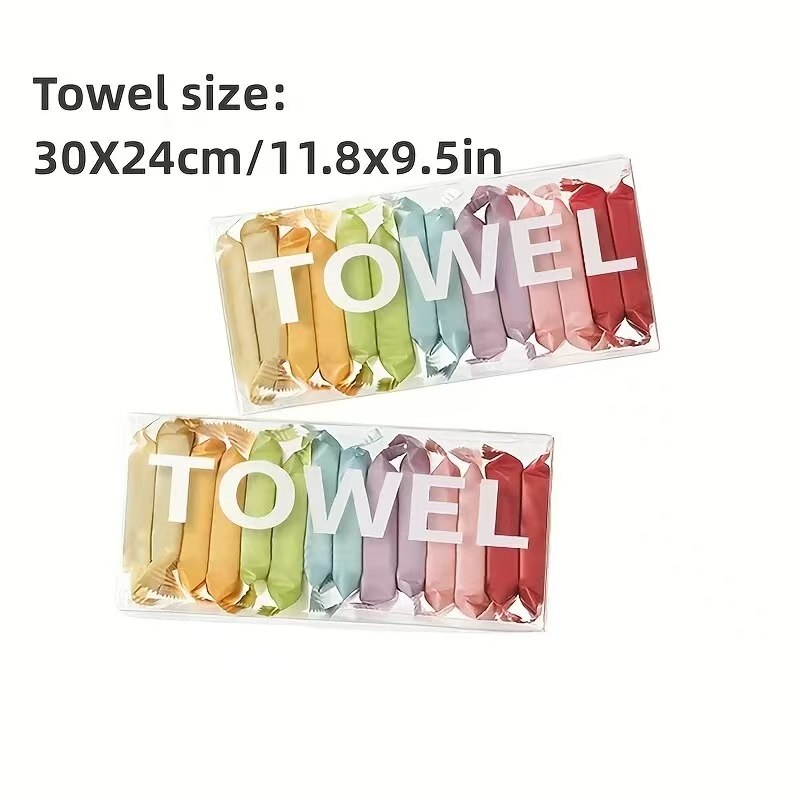 14pcs Pack Disposable Washcloth Portable Travel Towel Thickened Compressed Face Cleaning Beauty Square Bath Towels