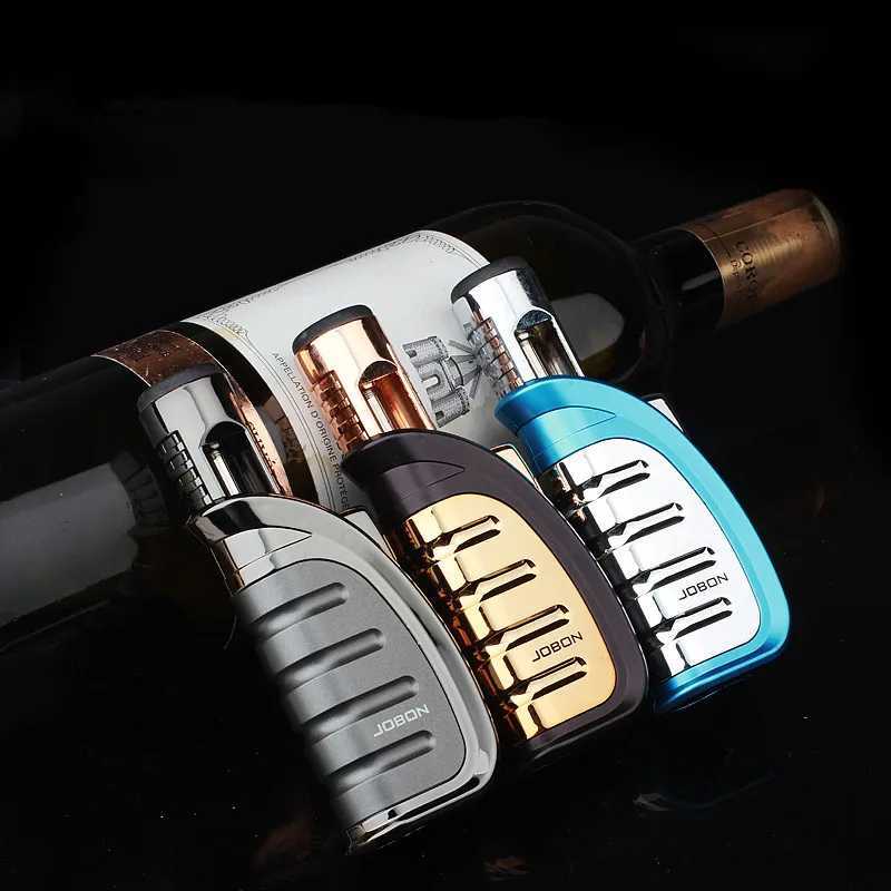 JOBON-Windproof Torch Turbine Gas Lighter Spray Gun Jet Butane Inflated Pipe Cigar Lighter Household BBQ Welding Igniter NewC250312